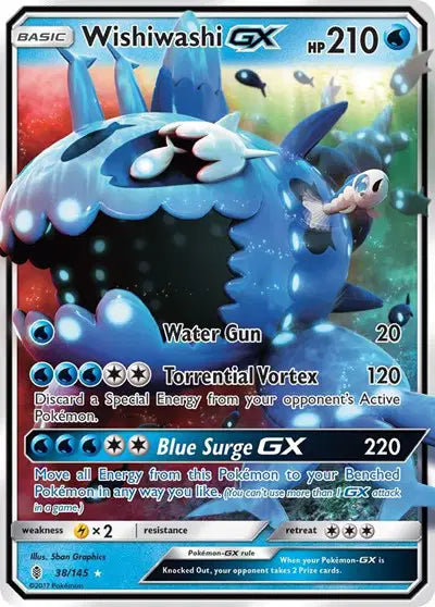 Wishiwashi GX Ultra Rare 38/145 -Guardians Rising